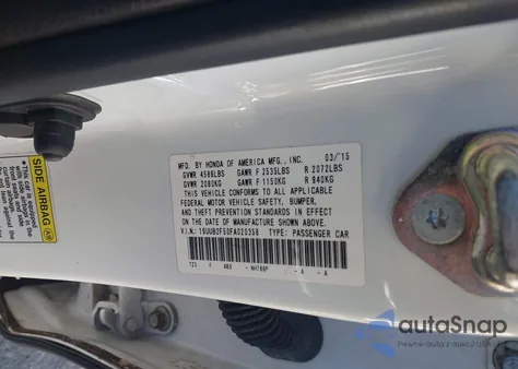 2015 Acura Tlx V6 Tech из США, поврежденный, VIN 19UUB2F50FA020358